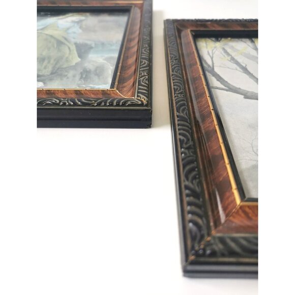 Set 2 French Art Prints by Vernon & Fournier Framed Victorian 1950s - Picture 9 of 10